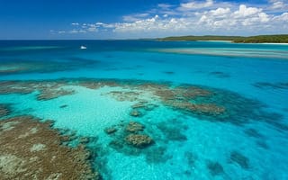 Картинка море, пейзаж, природа, воды, остров, небо, отдых