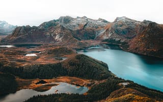 Картинка Свольвер, Норвегия, горы, гора, природа, пейзаж, вода, озеро, пруд