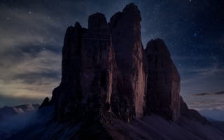 Картинка скала, горы, гора, природа, ночь