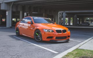 Картинка BMW, бмв, машины, машина, тачки, авто, автомобиль, транспорт, оранжевый, паркинг