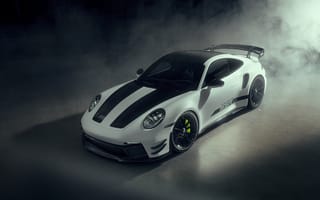 Картинка автомобиль, спорткар, Porsche, белый, дизайн, тюнинг, фото