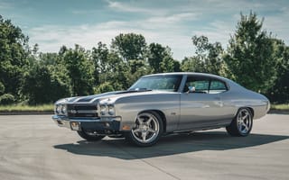 Картинка Chevrolet, Chevrolet Chevelle, Chevelle, SS, Шевроле, машины, машина, тачки, авто, автомобиль, транспорт, серебристый, серый, ретро, классика