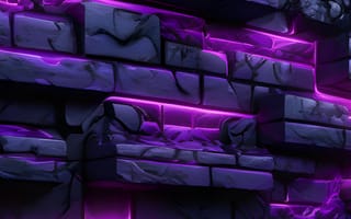 Картинка текстурный, текстурные, текстура, текстуры, стена, кирпич, кирпичный, свечение, неон, 3д, 3d