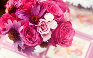 Картинка Розы,  розовый,  Букет цветов,  HD,  4k