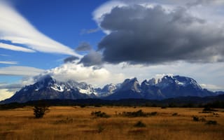 Картинка Торрес-дель-Пайне,  облака,  небо,  гора,  Национальный Парк,  Чили,  Торрес дель Пайне,  8k,  4k,  5k