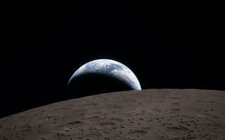 Картинка Земля, Луна, космос, астрономия, пейзаж, вселенная, фотография