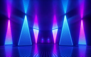 Картинка неон, свет, абстракция, технологии, футуризм, интерьер, цвета