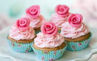 Картинка Cupcakes,  Десерт,  Крем,  Розочки,  Кексы