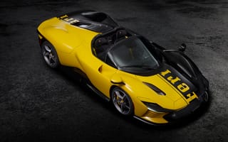 Картинка автомобиль, спорткар, жёлтый, Ferrari, дизайн, техника, обои