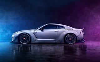 Картинка Nissan GT-R,  Графика,  Отражение,  Тюнинг,  Gt R,  Nissan
