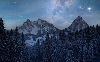 Картинка Snow or Stars,  4K,  3K,  2K,  Звезды,  Or,  Снег