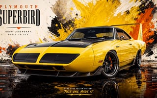 Картинка автомобиль, Plymouth, Superbird, желтый, спорткар, легенда, дизайн, скорость, классика