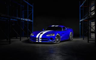 Картинка Dodge Viper, Dodge, Viper, машины, машина, тачки, авто, автомобиль, транспорт, синий, ночь