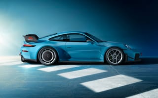 Картинка автомобиль, спорткар, Porsche, синий, тюнинг, дизайн, обои