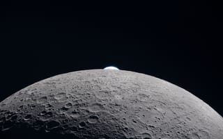 Картинка луна, космос, небо, астрономия, кратеры, фотография, обои