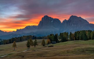 Картинка горы, гора, природа, пейзаж, скала, вечер, закат, заход