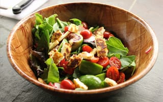 Картинка Жареный Халлуми салат,  редис,  сыр,  помидор