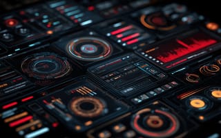 Картинка интерфейс, технологии, графика, цифровой, дизайн, футуристический, обои