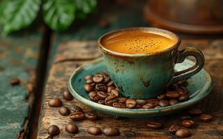 Картинка кофе, напиток, напитки, кофейные зерна, зерна, чашка