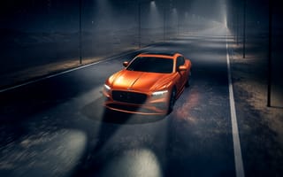 Картинка Bentley Continental, Bentley, Бентли, Continental, машины, машина, тачки, авто, автомобиль, транспорт, оранжевый, свечение, ночь, дорога, фара