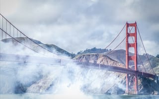 Картинка Сан - Франциско,  мост,  туман,  США,  Золотые Ворота,  5k,  4k