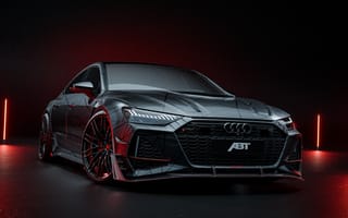 Картинка автомобиль, Audi, черный, спорткар, тюнинг, футуристичный, освещение