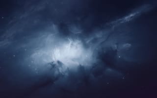 Картинка космос, галактика, облака, звезды, темнота, небо, космический