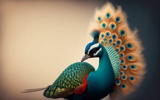 Картинка павлин, птица, птицы, животное, животные, AI Art, ИИ арт, цифровое, арт, сгенерированный, AI, ИИ