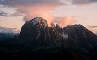 Картинка горы, природа, закат, пейзаж, облака, альпийские, красота