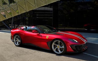 Картинка Ferrari SP51, Ferrari, Феррари, люкс, дорогая, современная, спорткар, машины, машина, тачки, авто, автомобиль, транспорт, вид сбоку, сбоку, красный