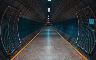 Картинка коридор, архитектура, интерьер, технологии, город, дизайн, футуризм