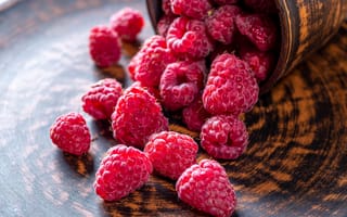 Картинка малина, ягоды, фрукты, еда, натуральный, доска, красный