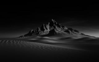 Картинка горы, гора, природа, скала, черно-белый, черный, монохром, монохромный