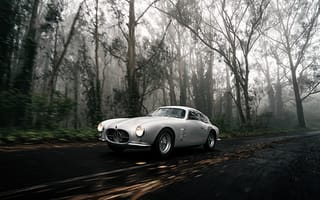 Картинка Maserati A6G 2000 Berlinetta,  4K,  3K,  2K,  1956,  Автомобиль,  Классический,  Лес,  Berlinetta,  2000,  A6g,  Maserati