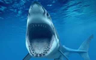 Картинка Белая акула, 4k, HD, Карибы, Аруба, дайвинг, туризм, акулы, челюсти, челюсть, подводная, под водой, голубая вода