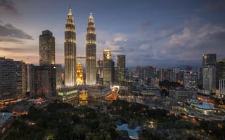 Картинка Kuala Lumpur Malaysia,  Башни,  Малайзия,  Куала лумпур,  Пейзаж,  Городской,  Здания,  Небоскрёбы,  Город,  Огни