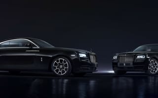 Картинка Роллс-Ройс Блек Бедж,  черный,  роскошные автомобили,  Женева Авто Шоу 2016