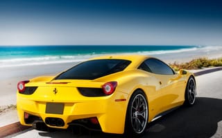 Картинка Yellow Ferrari Sport Car,  Автомобиль,  Спорт,  Ferrari,  Желтый