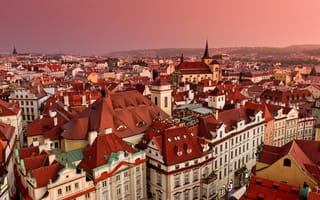 Картинка Czech Republic, крыши, панорама, здания, Prague, Чехия, Прага