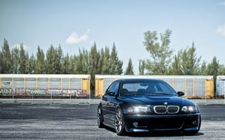 Картинка BMW, небо, бмв, тёмно синий, вагоны, M3, E46, dark blue