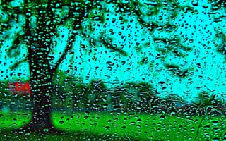 Обои дождь, капли, окно, вода, стекло