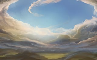 Картинка арт, природа, небо, облака, вид
