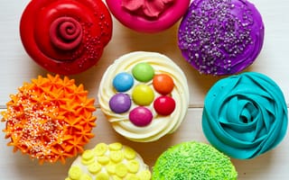 Обои cupcakes, colorful, сладкое, dessert, десерт, выпечка, кексы