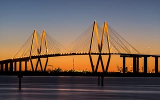Картинка Хартмана, Техас, США, мост, мосты, вечер, сумерки, закат, заход