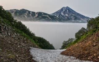 Картинка горы, гора, природа, пейзаж, туман, дымка
