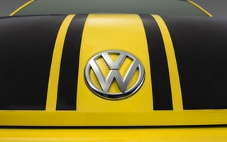 Картинка Volkswagen, Beatle, Полосы, Лого, Желытй, GSR