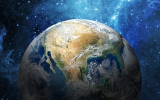 Картинка Земля, земля, планета, земной шар, космос, звезды, звезда