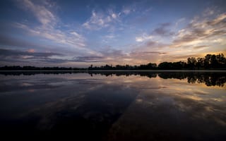 Обои небо, отражение, озеро