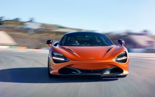 Картинка McLaren, Макларен, машины, машина, тачки, авто, автомобиль, транспорт, вид спереди, спереди, скорость, быстрый, дорога, оранжевый