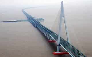 Картинка Ханчжоувань, Китай, мост, мосты, море, океан, вода